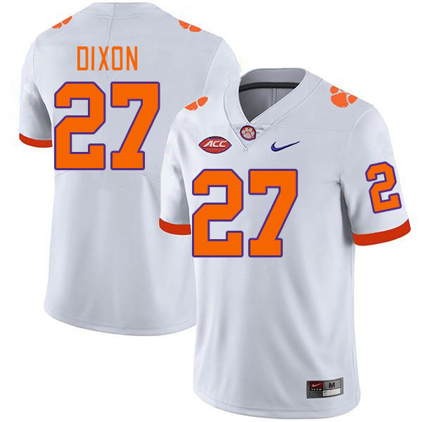 Men #27 Noah Dixon Clemson Tigers College Football Jerseys Stitched-White